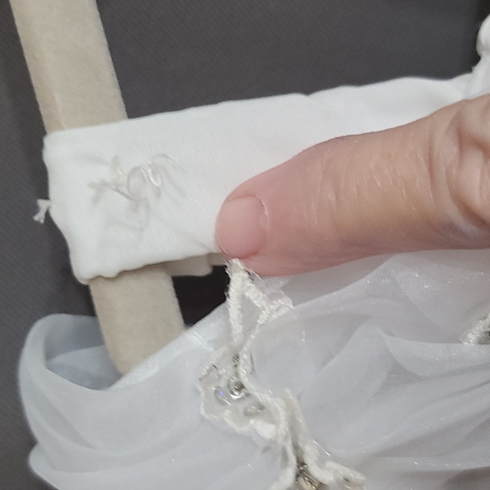 Marys Import Bridal Wedding Dress Sleeveless‎ White Beaded Embroidered Gloves 10 - Picture 3 of 16
